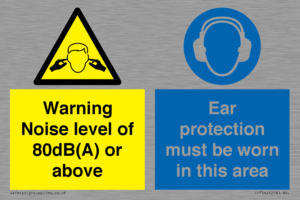 Warning Noise level of 80dB(A) or above. Ear protection must be worn in this area